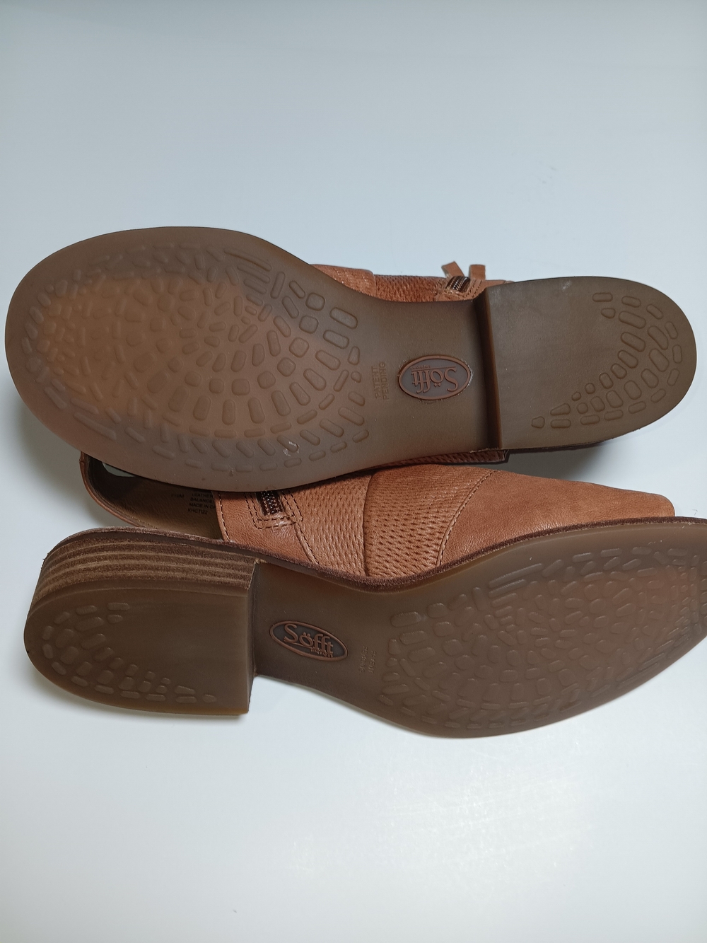 Söfft Cognac Leather Open-Toe Slingback Sandals - Picture 3 of 5